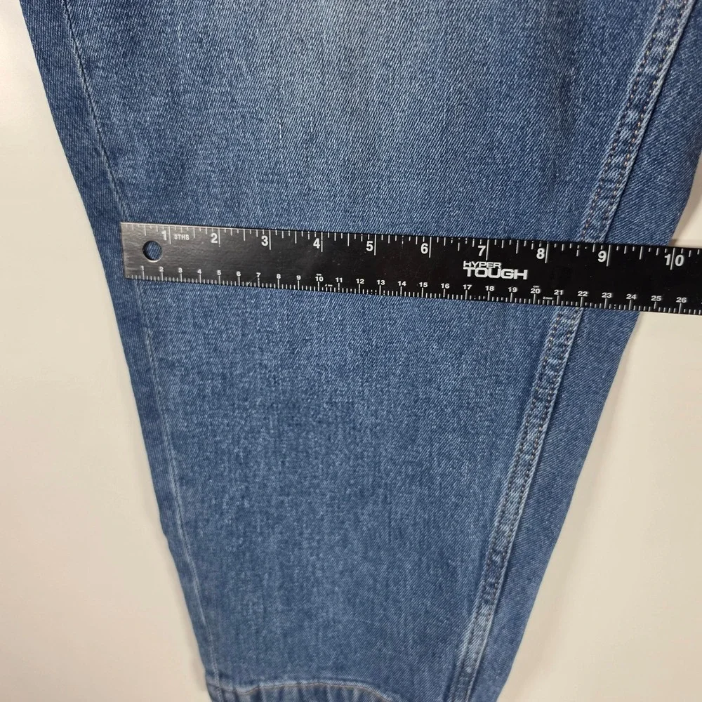 Tommy Jeans Mens 36x30 Medium Wash Tapered Denim Blue Jeans Embroidered Logo